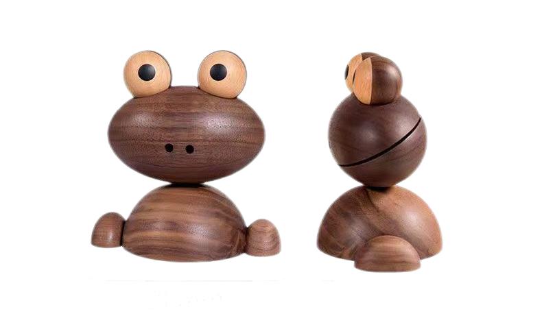 Hoongo frog essential oil spread incense wood car spreader fragrant wood indoor fragrance wood eucalyptus black walnut wood products gifts (Walnut)