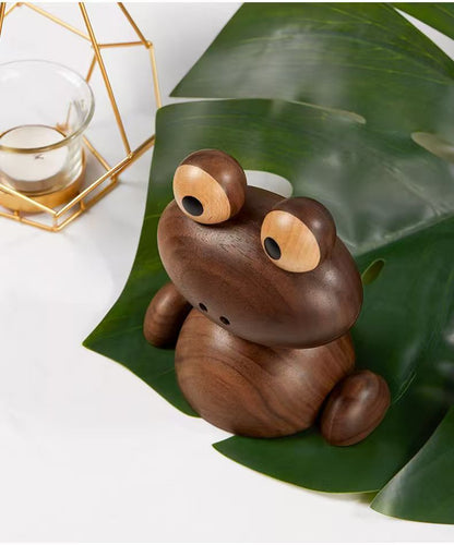 Hoongo frog essential oil spread incense wood car spreader fragrant wood indoor fragrance wood eucalyptus black walnut wood products gifts (Walnut)