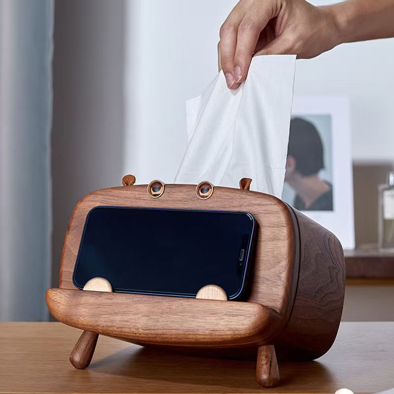 Tissue Holder Tissue Box Cover Multifunction Facial Tissue Box Holder for Vanity Countertops, Living Room/Bedroom/Easy to Store/Retro Simple Storage Box Desktop Ornaments