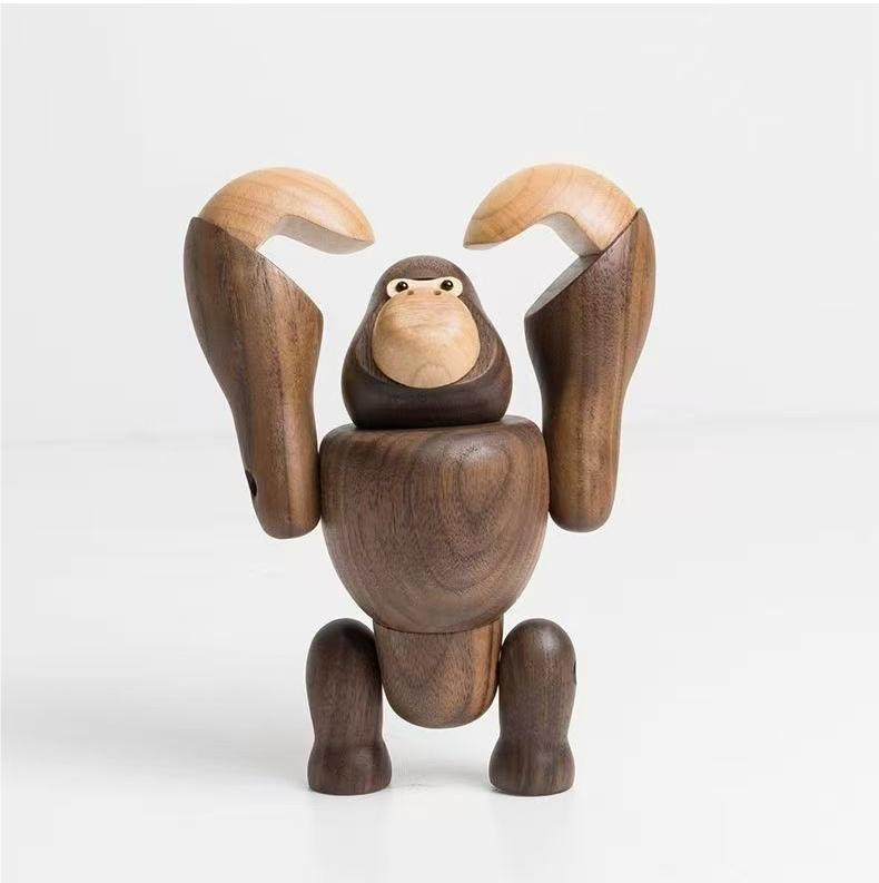 Wooden Gorilla Crafts Creative Ornaments Home Decorations Handmade Craft Gifts,can Be Hung