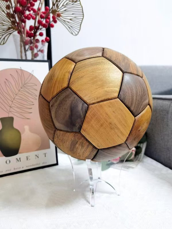 Football Decoration Creative Handmade DIY Decorative Solid Wood Mortise and Tenon Structure Craft Gift