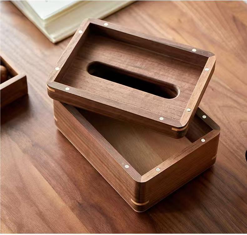 Tissue Box Cover Ebony Wood Tissue Box Living Room Dining Room Tea Table Pumping Paper Box Solid Wood Napkin Paper Pumping Paper Box Tissue Box for Bedroom Office Tabletop