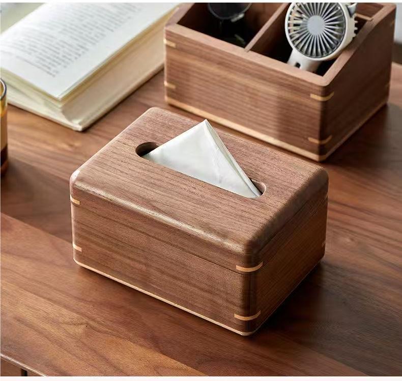 Tissue Box Cover Ebony Wood Tissue Box Living Room Dining Room Tea Table Pumping Paper Box Solid Wood Napkin Paper Pumping Paper Box Tissue Box for Bedroom Office Tabletop