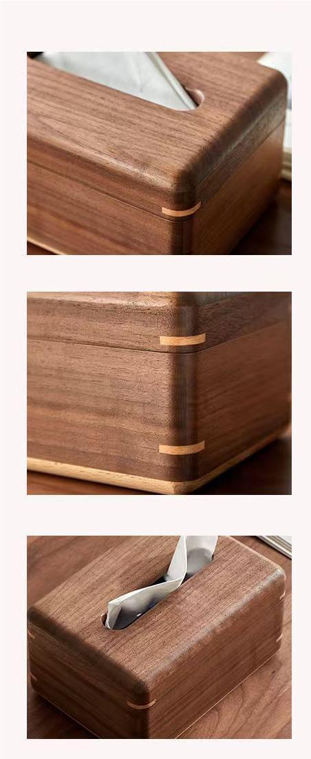 Tissue Box Cover Ebony Wood Tissue Box Living Room Dining Room Tea Table Pumping Paper Box Solid Wood Napkin Paper Pumping Paper Box Tissue Box for Bedroom Office Tabletop