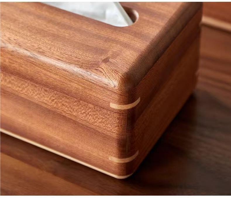 Tissue Box Cover Ebony Wood Tissue Box Living Room Dining Room Tea Table Pumping Paper Box Solid Wood Napkin Paper Pumping Paper Box Tissue Box for Bedroom Office Tabletop