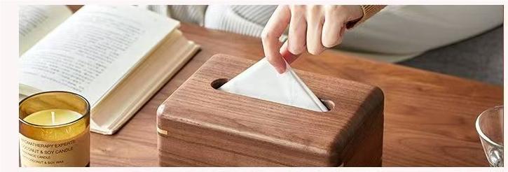 Tissue Box Cover Ebony Wood Tissue Box Living Room Dining Room Tea Table Pumping Paper Box Solid Wood Napkin Paper Pumping Paper Box Tissue Box for Bedroom Office Tabletop