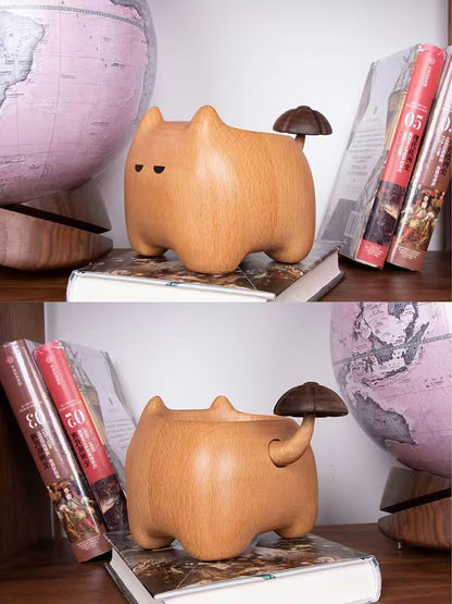 Handmade Wooden Cat Pen Holder, Cute Pen Holder, Desk Organizer and Accessories, Cat Pen Holder, Desk Cute Pen Holder, Unique Pen Holder, Girl's Pencil Case