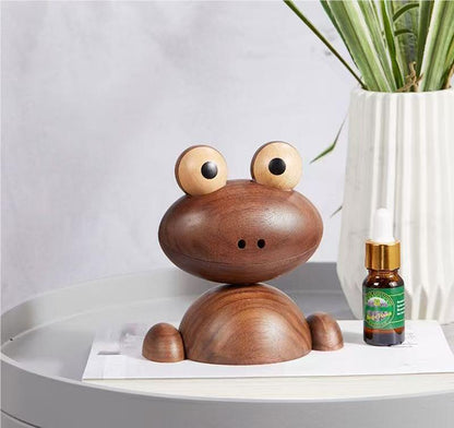 Hoongo frog essential oil spread incense wood car spreader fragrant wood indoor fragrance wood eucalyptus black walnut wood products gifts (Walnut)