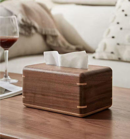 Tissue Box Cover Ebony Wood Tissue Box Living Room Dining Room Tea Table Pumping Paper Box Solid Wood Napkin Paper Pumping Paper Box Tissue Box for Bedroom Office Tabletop